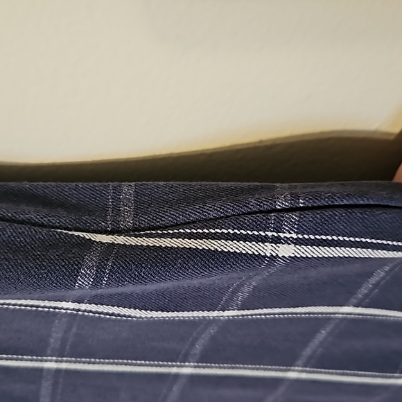 A New Day Blue and White plaid side zip pants. In EUC - Picture 2 of 3